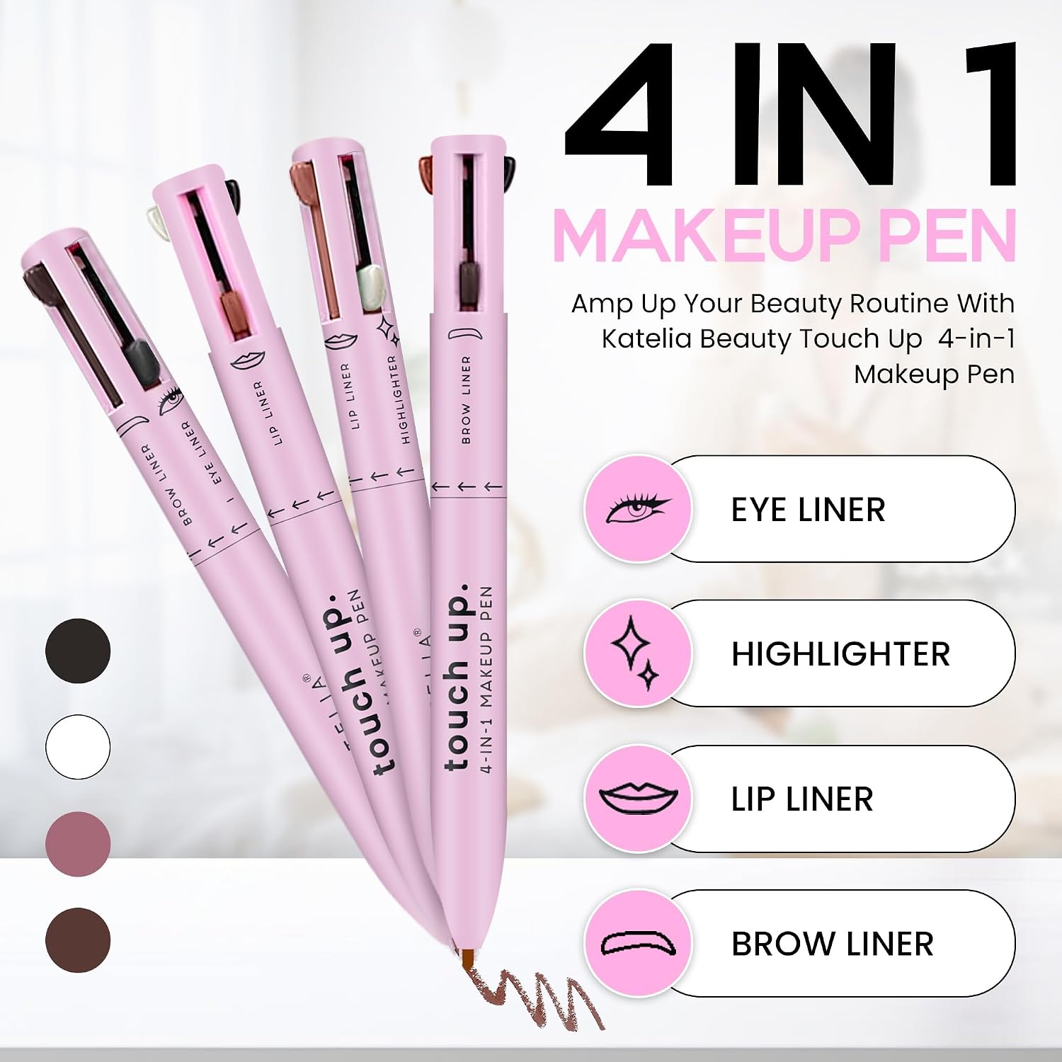 Touch Up 4-in-1 Makeup Pen – Eye Liner, Brow Liner, Lip Liner & Highlighter