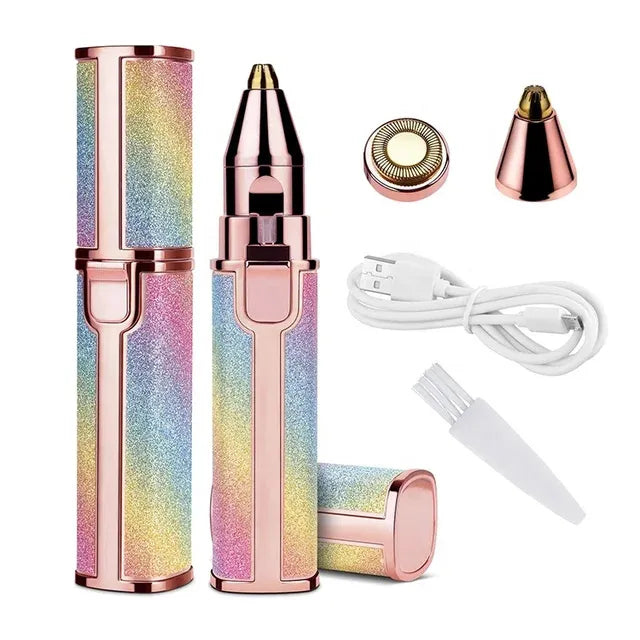 2 In 1 Electric Eyebrow Trimmer And Shaver | Flawless Hair Remover For Women | Painless Facial Hair Removal Device | Rechargeable Eyebrow Trimming Machine